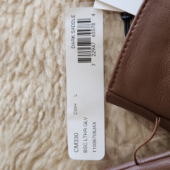 NWT Coach Men's Dark Saddle Leather Size L Tech Gloves 🤎🧤 - Picture 12 of 13